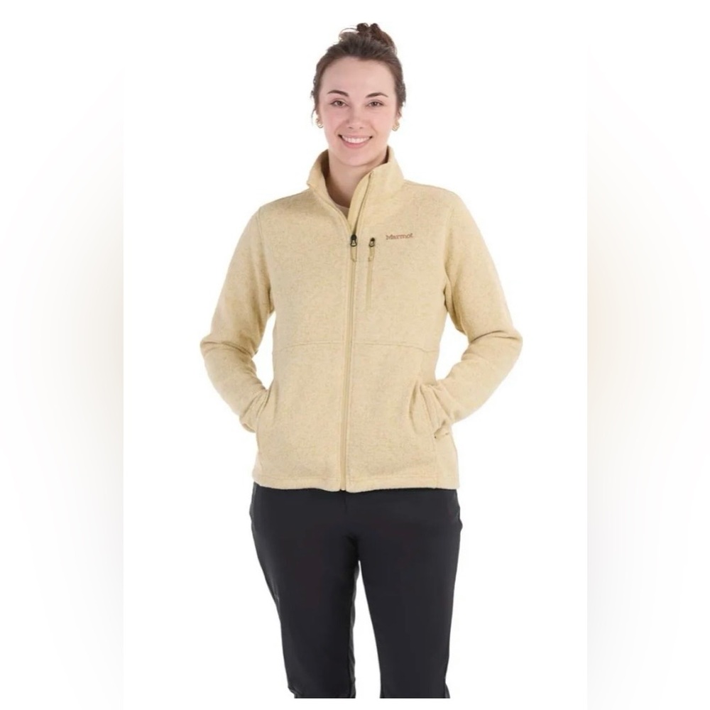 New Marmot Women's Drop Line Jacket in Light Oak Sz Small Half Zip Sweater - Picture 1 of 7